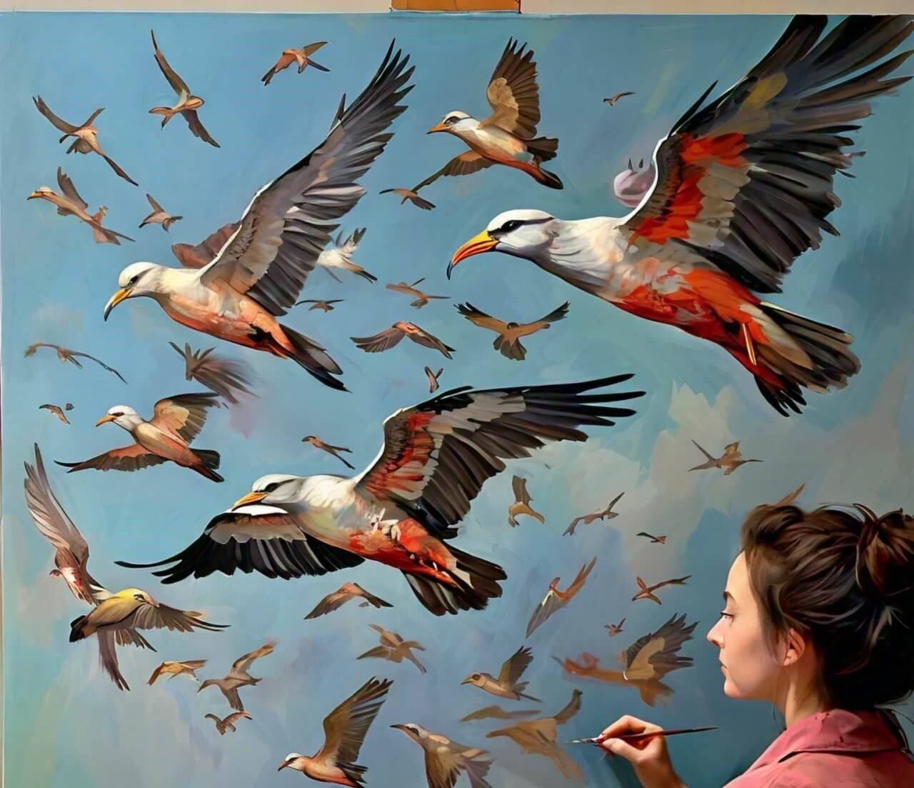 flying birds art creativity